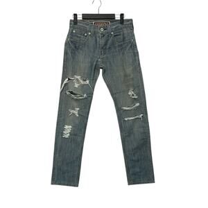 Levi's 511 Skinny Distressed Jeans Vintage Men's Sz 28x30 Acid Wash Y2K Punk